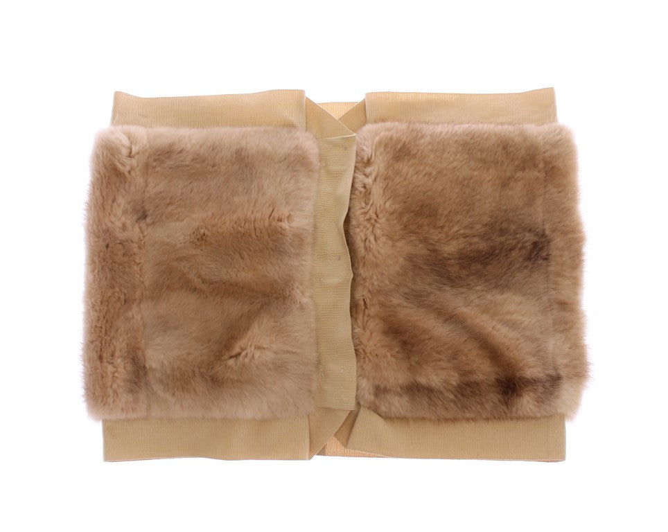 Dolce & Gabbana Beige MINK Fur Scarf Foulard Neck Wrap - ClickThatClicks 