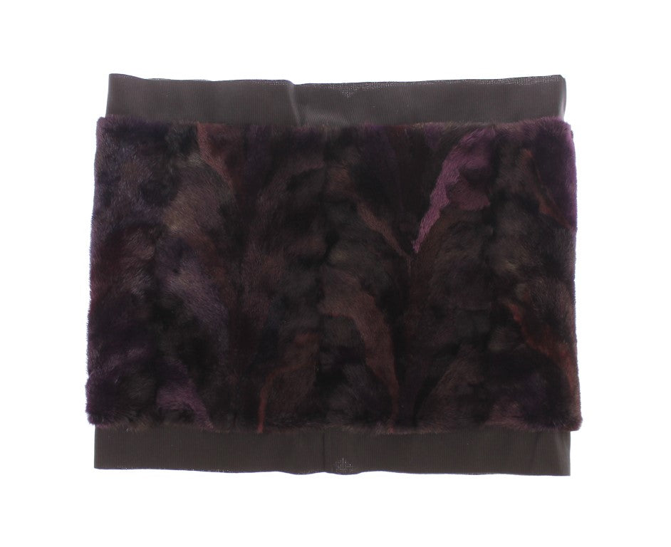 Dolce & Gabbana Purple MINK Fur Scarf Foulard Neck Wrap - ClickThatClicks 
