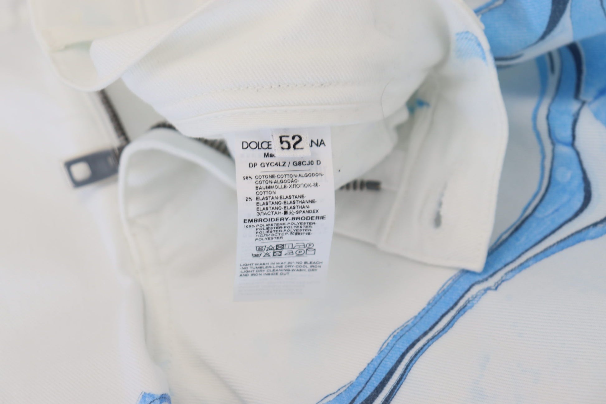 Dolce & Gabbana White Blue Denim Cotton Jeans Stretch Skinny Fit Pant - ClickThatClicks 