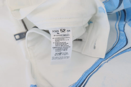 Dolce & Gabbana White Blue Denim Cotton Jeans Stretch Skinny Fit Pant - ClickThatClicks 