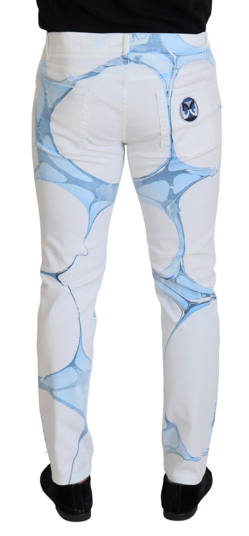 Dolce & Gabbana White Blue Denim Cotton Jeans Stretch Skinny Fit Pant - ClickThatClicks 