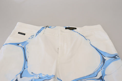 Dolce & Gabbana White Blue Denim Cotton Jeans Stretch Skinny Fit Pant - ClickThatClicks 