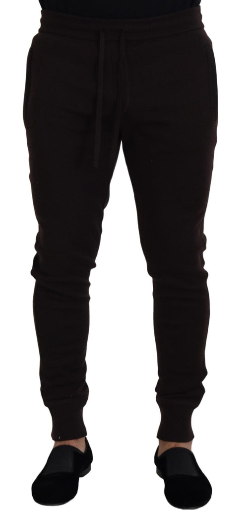 Dolce & Gabbana Brown Cashmere Trousers Bottoms Drawstring Pants - ClickThatClicks 