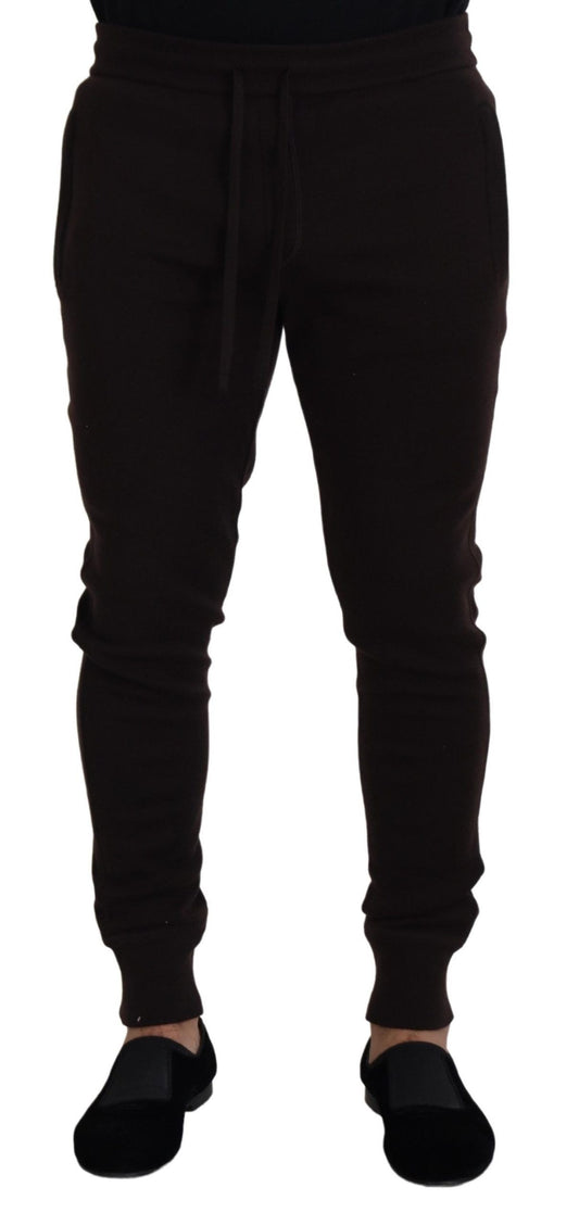 Dolce & Gabbana Brown Cashmere Trousers Bottoms Drawstring Pants - ClickThatClicks 
