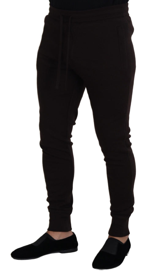 Dolce & Gabbana Brown Cashmere Trousers Bottoms Drawstring Pants - ClickThatClicks 
