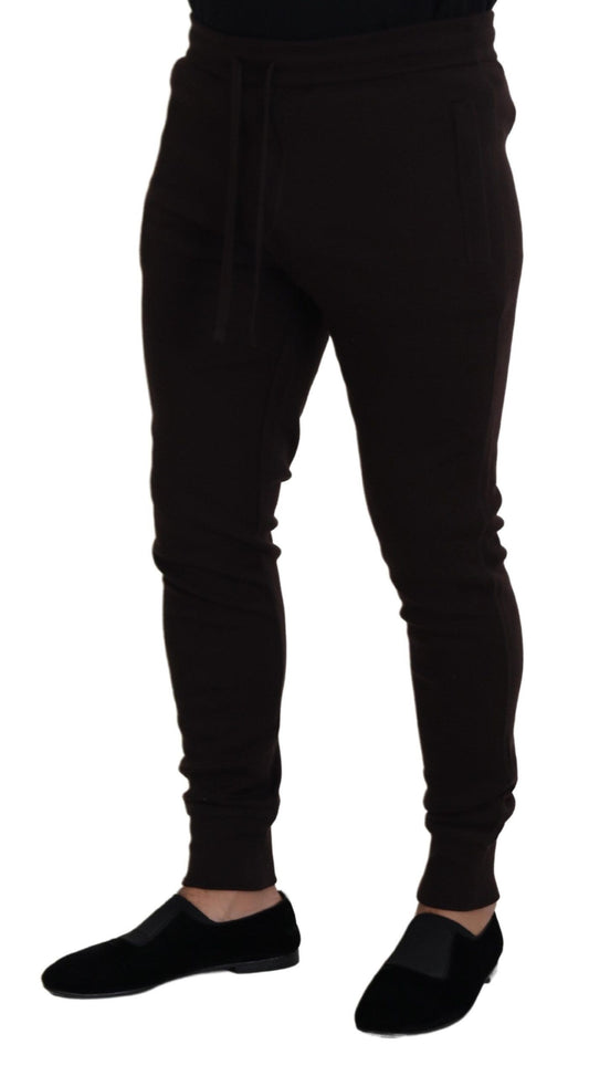 Dolce & Gabbana Brown Cashmere Trousers Bottoms Drawstring Pants - ClickThatClicks 
