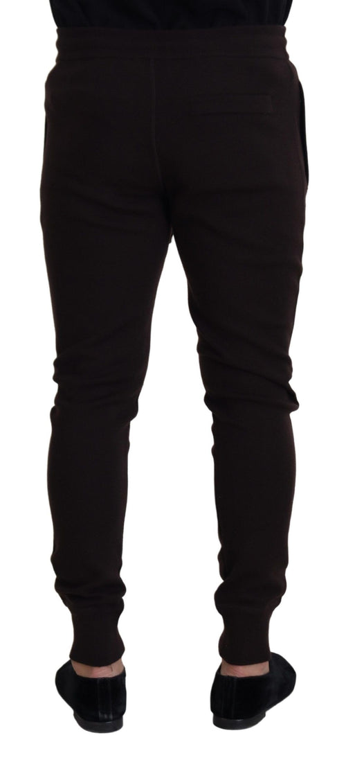 Dolce & Gabbana Brown Cashmere Trousers Bottoms Drawstring Pants - ClickThatClicks 