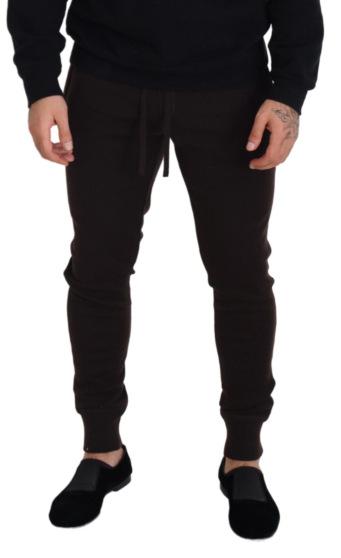 Dolce & Gabbana Brown Cashmere Trousers Bottoms Drawstring Pants - ClickThatClicks 