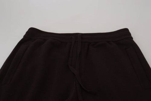 Dolce & Gabbana Brown Cashmere Trousers Bottoms Drawstring Pants - ClickThatClicks 
