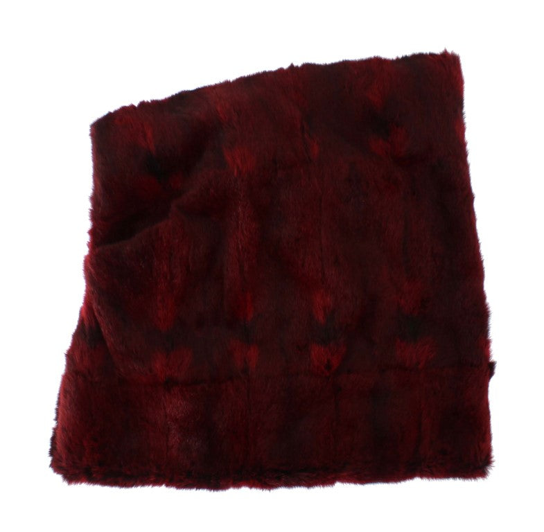 Dolce & Gabbana Bordeaux Hamster Fur Crochet Hood Scarf Hat - ClickThatClicks 