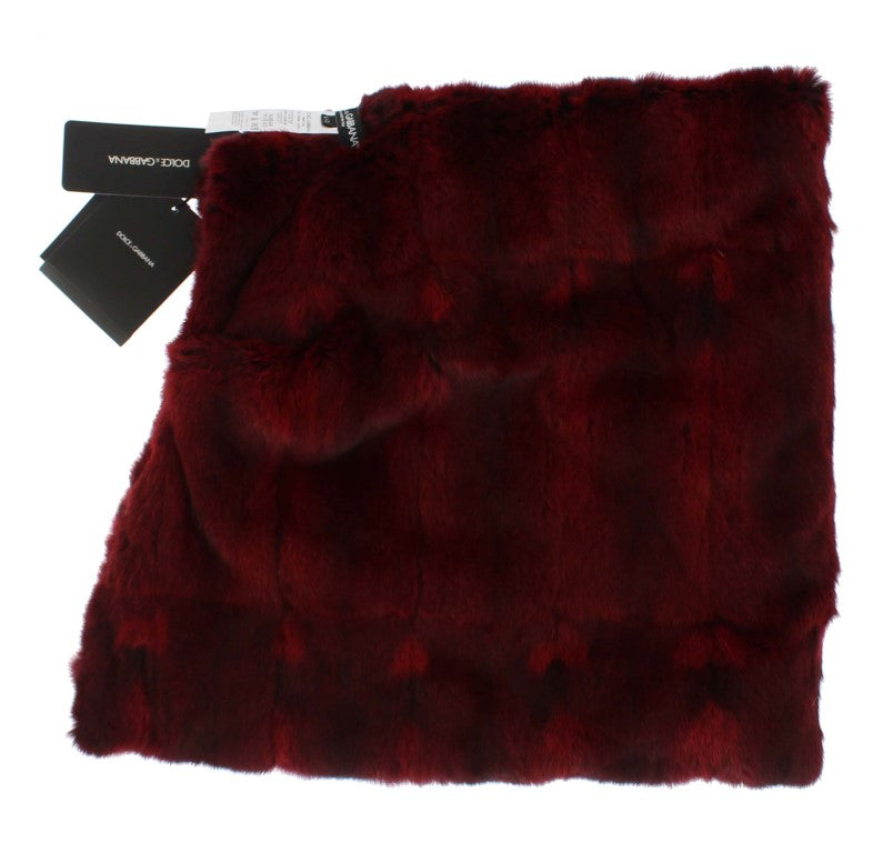 Dolce & Gabbana Bordeaux Hamster Fur Crochet Hood Scarf Hat - ClickThatClicks 