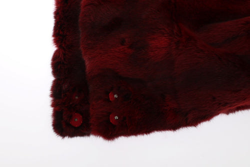 Dolce & Gabbana Bordeaux Hamster Fur Crochet Hood Scarf Hat - ClickThatClicks 