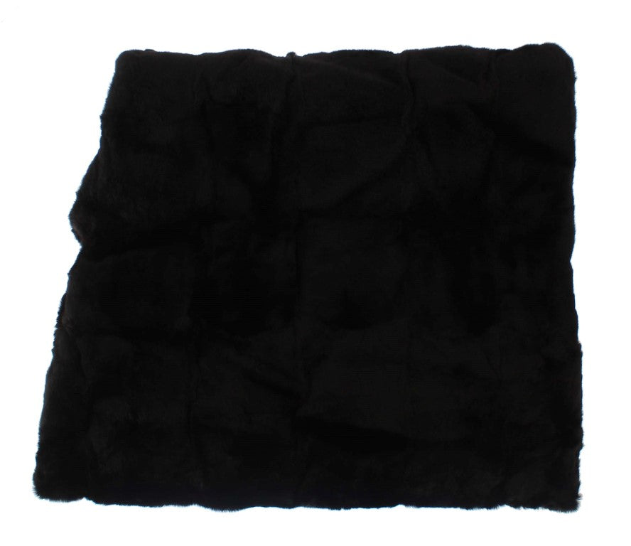 Dolce & Gabbana Black Weasel Fur Crochet Hood Scarf Hat - ClickThatClicks 