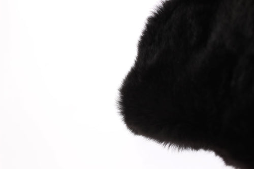 Dolce & Gabbana Black Weasel Fur Crochet Hood Scarf Hat - ClickThatClicks 