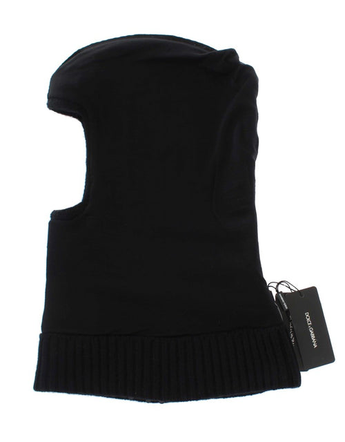 Dolce & Gabbana Black Knitted Sequin Hood Scarf Hat - ClickThatClicks 