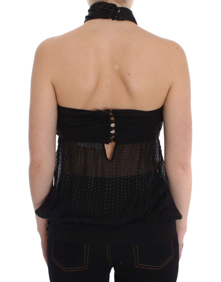 Exte Black Neck Wrap Top Blouse - ClickThatClicks 