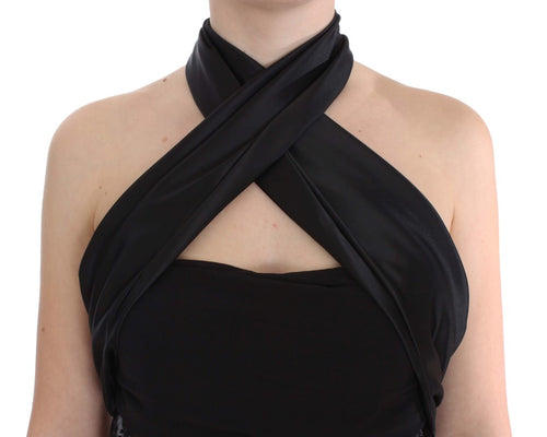 Exte Black Neck Wrap Top Blouse - ClickThatClicks 