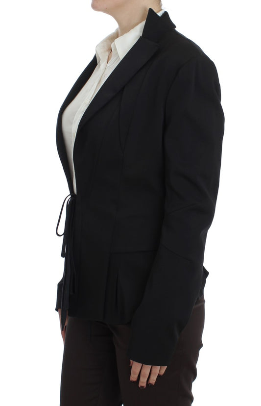 Exte Black Stretch Single Breasted Blazer Jacket - ClickThatClicks 