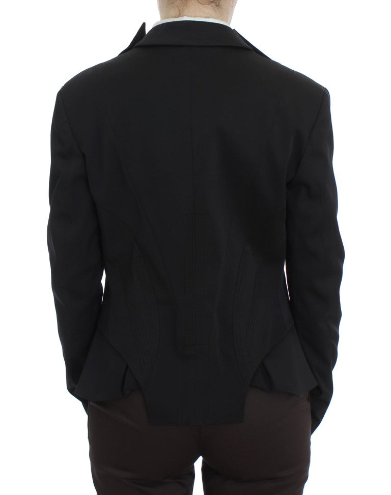 Exte Black Stretch Single Breasted Blazer Jacket - ClickThatClicks 