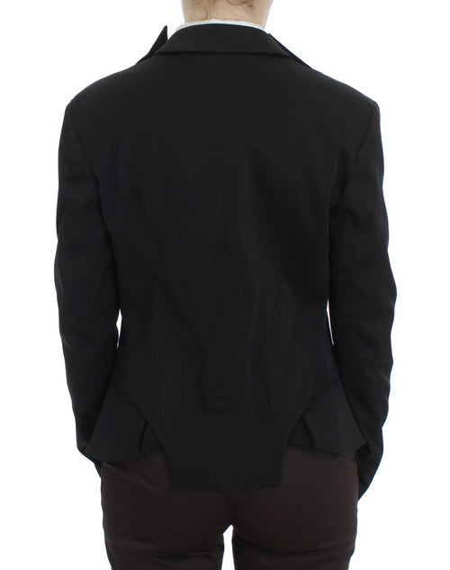 Exte Black Stretch Single Breasted Blazer Jacket - ClickThatClicks 