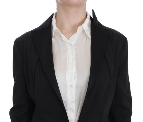 Exte Black Stretch Single Breasted Blazer Jacket - ClickThatClicks 