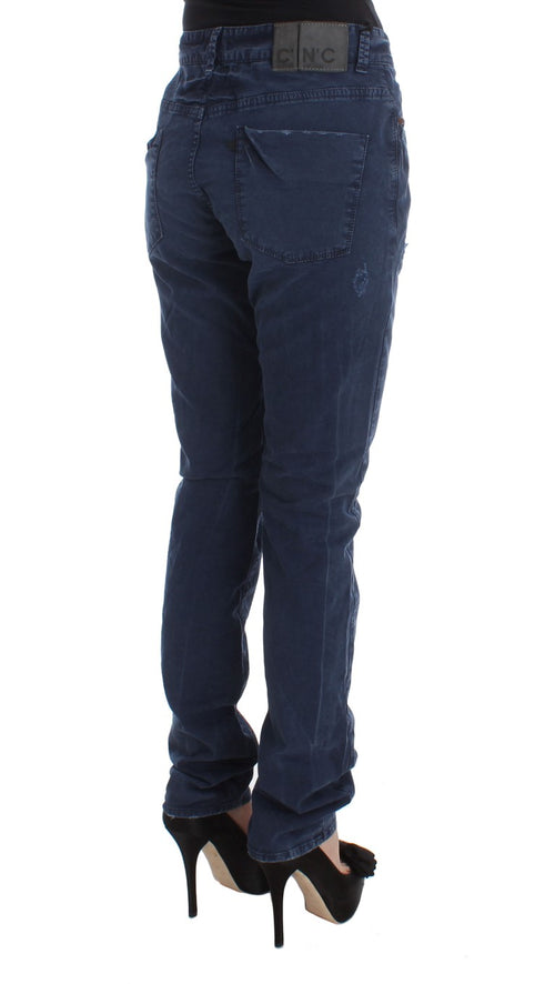 Costume National Blue Cotton Blend Denim Jeans - ClickThatClicks 