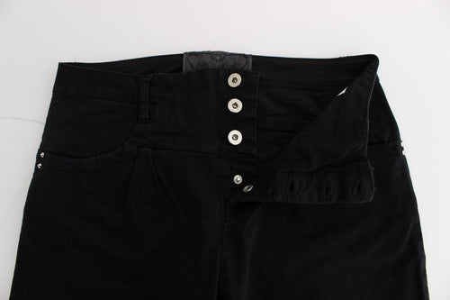 Costume National Black Cotton Slim Fit Cropped Jeans - ClickThatClicks 