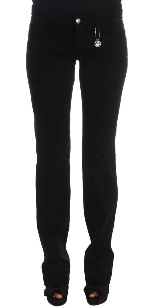 Costume National Black Cotton Slim Fit Bootcut Jeans - ClickThatClicks 