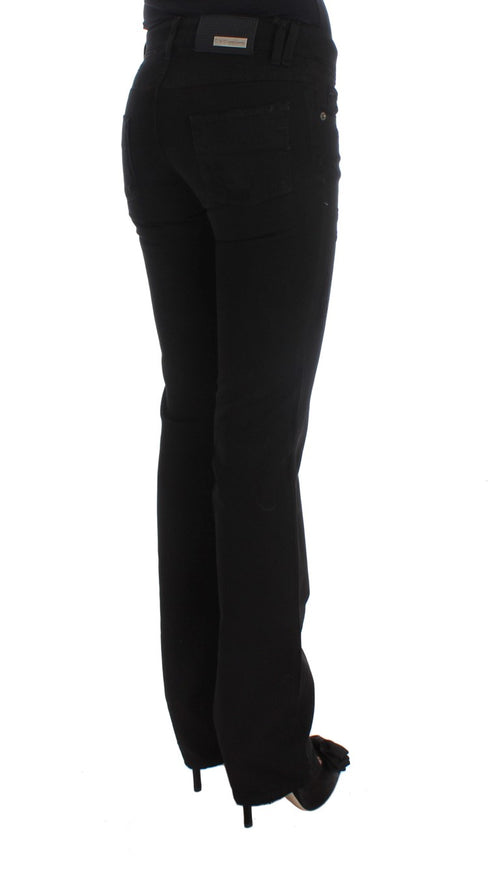 Costume National Black Cotton Slim Fit Bootcut Jeans - ClickThatClicks 