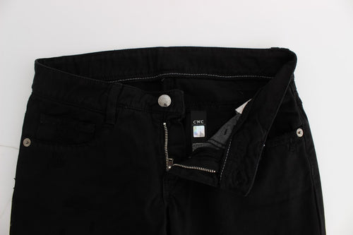 Costume National Black Cotton Slim Fit Bootcut Jeans - ClickThatClicks 