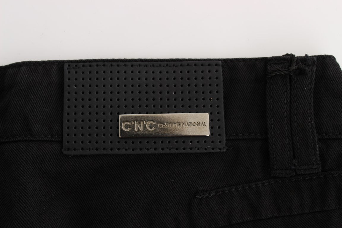 Costume National Black Cotton Slim Fit Bootcut Jeans - ClickThatClicks 
