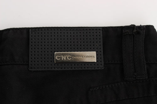 Costume National Black Cotton Slim Fit Bootcut Jeans - ClickThatClicks 