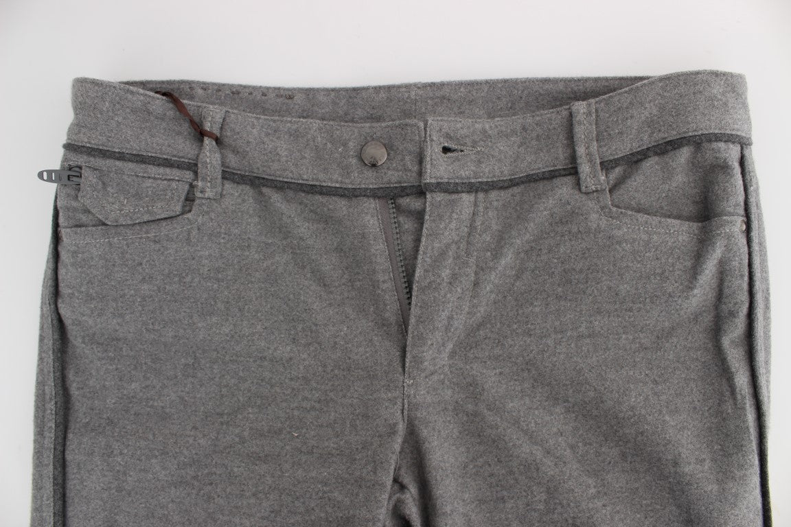 Ermanno Scervino Gray Cotton Straight Fit Casual Pants - ClickThatClicks 