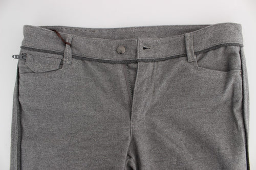 Ermanno Scervino Gray Cotton Straight Fit Casual Pants - ClickThatClicks 