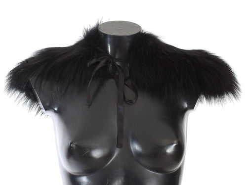 Dolce & Gabbana Black Fox Fur Collar Scarf - ClickThatClicks 