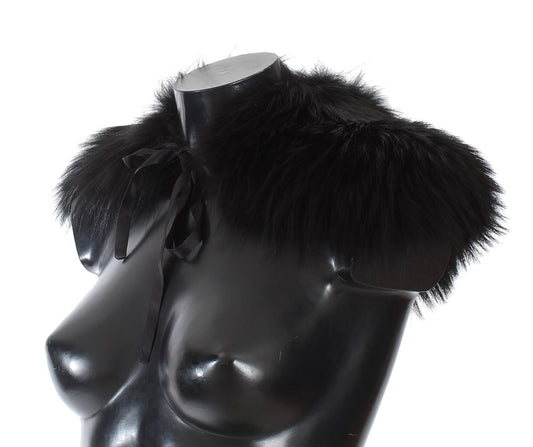 Dolce & Gabbana Black Fox Fur Collar Scarf - ClickThatClicks 