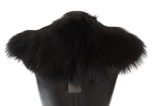 Dolce & Gabbana Black Fox Fur Collar Scarf - ClickThatClicks 