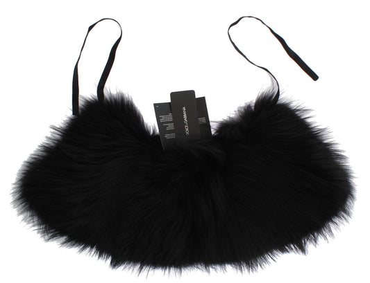 Dolce & Gabbana Black Fox Fur Collar Scarf - ClickThatClicks 