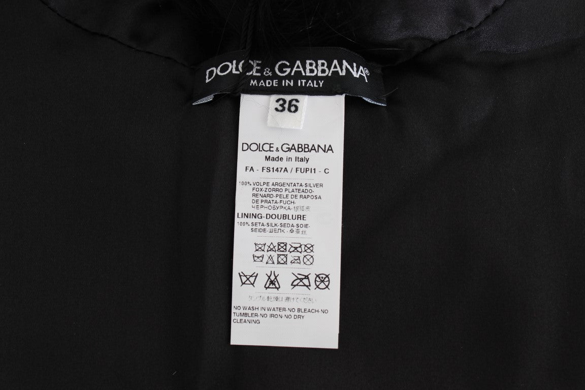 Dolce & Gabbana Black Fox Fur Collar Scarf - ClickThatClicks 