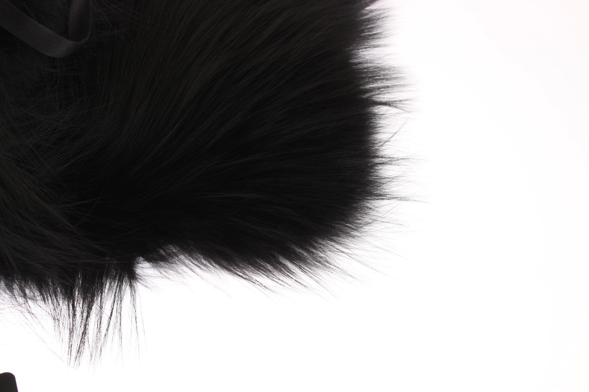 Dolce & Gabbana Black Fox Fur Collar Scarf - ClickThatClicks 