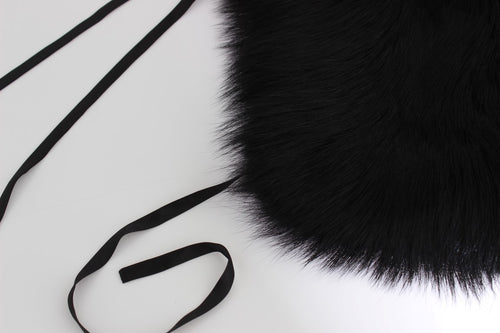 Dolce & Gabbana Black Fox Fur Shoulder Wrap Cover Collar Scarf - ClickThatClicks 