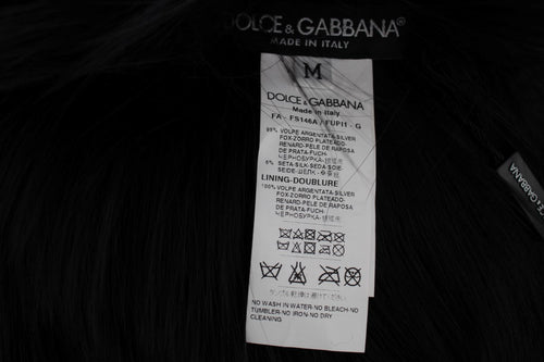 Dolce & Gabbana Black Fox Fur Shoulder Wrap Cover Collar Scarf - ClickThatClicks 