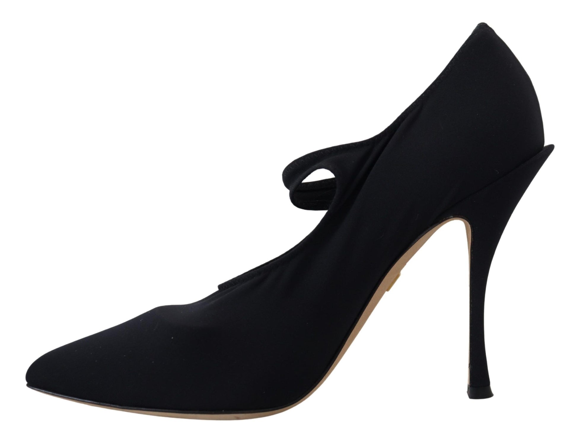Dolce & Gabbana Black Socks Stretch Crystal Pumps Shoes - ClickThatClicks 