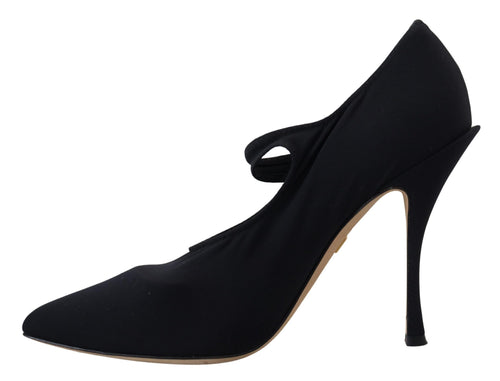 Dolce & Gabbana Black Socks Stretch Crystal Pumps Shoes - ClickThatClicks 