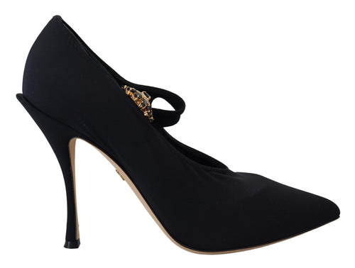 Dolce & Gabbana Black Socks Stretch Crystal Pumps Shoes - ClickThatClicks 