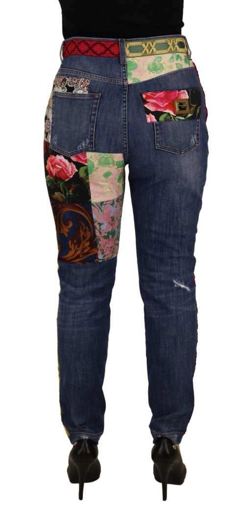 Dolce & Gabbana Blue Patchwork High Waist Denim Jeans - ClickThatClicks 