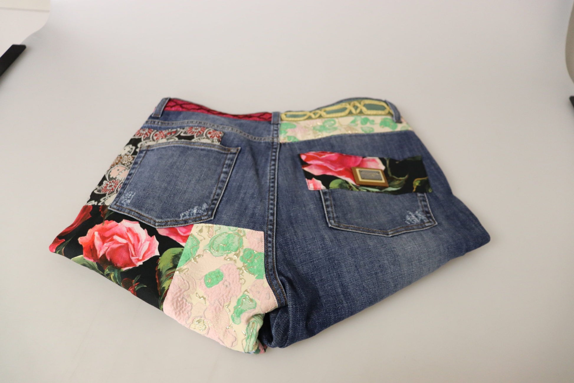 Dolce & Gabbana Blue Patchwork High Waist Denim Jeans - ClickThatClicks 
