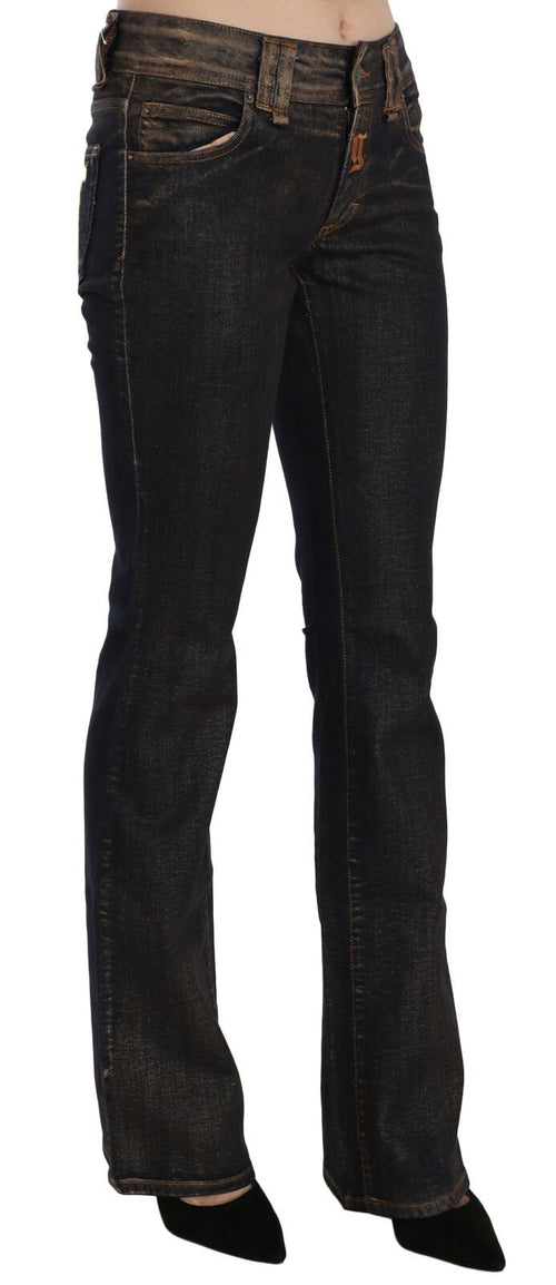 John Galliano Black Washed Mid Waist Flared Denim Pants Cotton - ClickThatClicks 