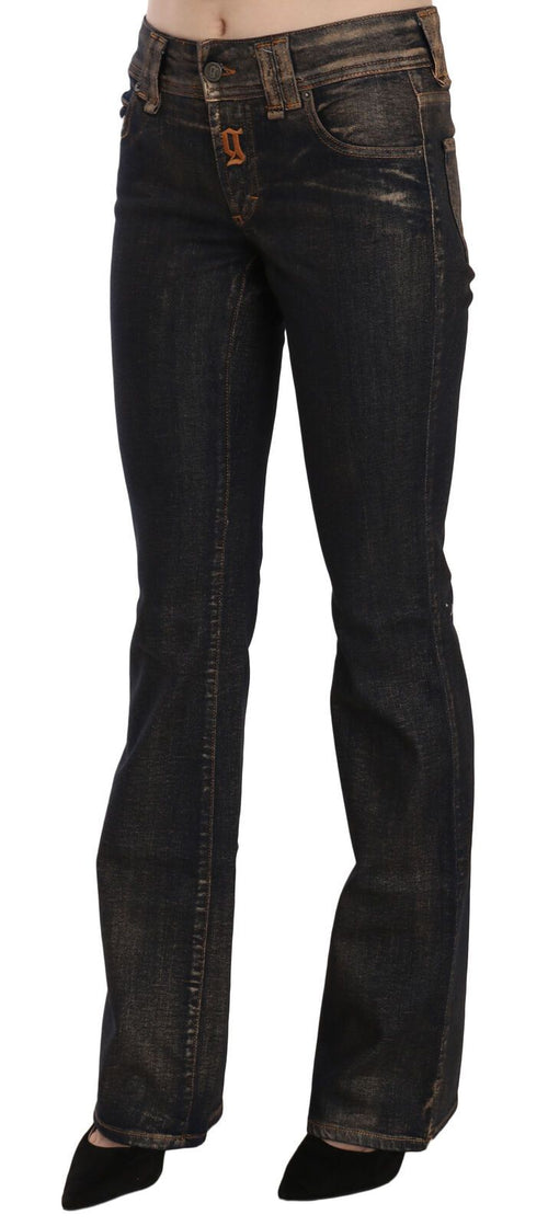John Galliano Black Washed Mid Waist Flared Denim Pants Cotton - ClickThatClicks 