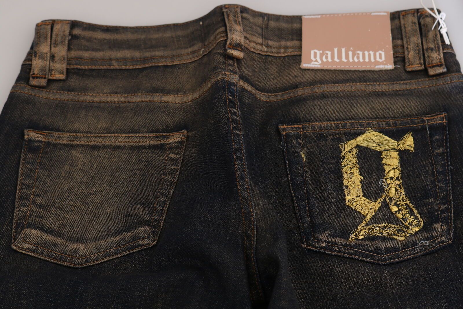 John Galliano Black Washed Mid Waist Flared Denim Pants Cotton - ClickThatClicks 